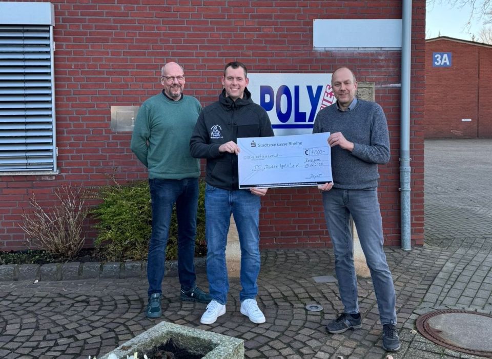 Image - Scheckübergabe von PolyVlies an TC Rodde Igels