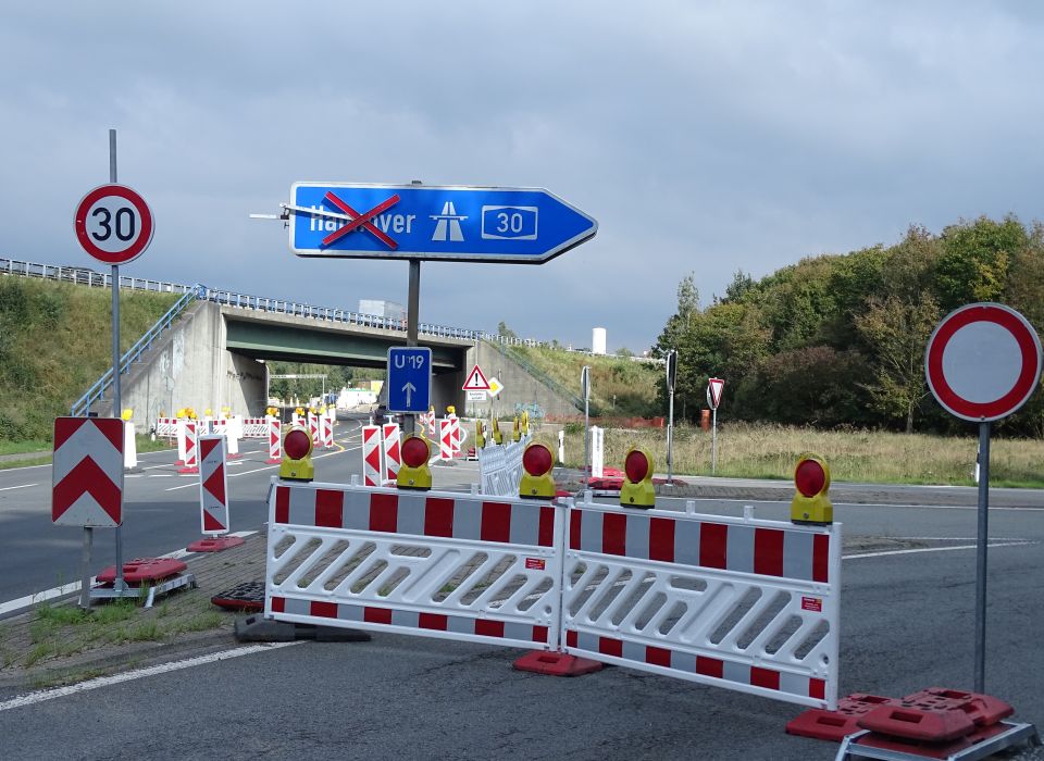 Image - Sanierung der A30an der Auffahrt Rheine-Kanalhafen