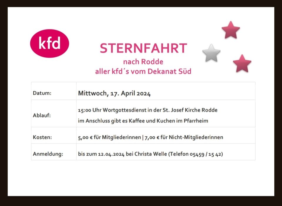 Image - Sternfahrt der kfd am 17. April 2024